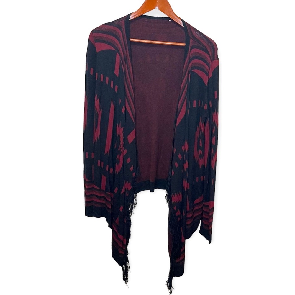 ⭐️3/$25 Aztec Fringe Open Cardigan Size Large